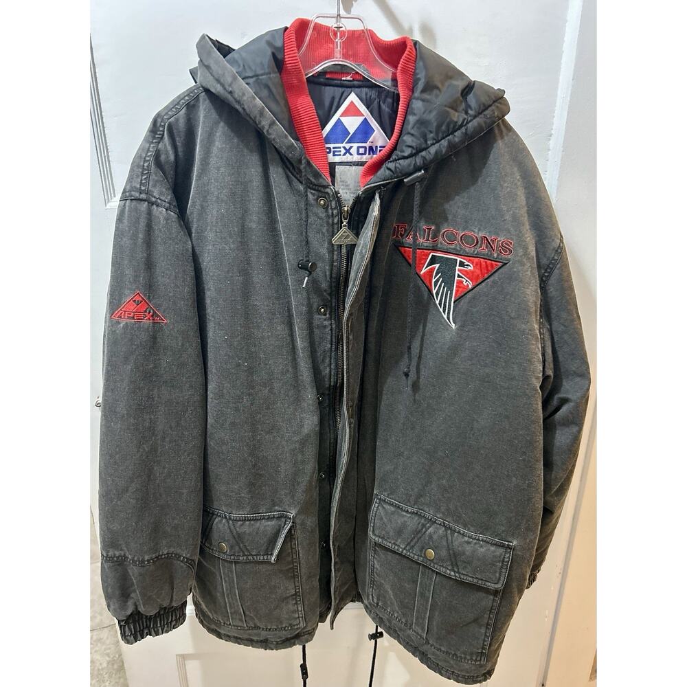 Vintage Apex One NFL Atlanta Falcons Canvas Parka Jacket Mens XL - XXL Very Rare - Picture 1 of 9